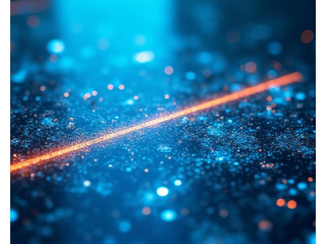 三次元の海流と魚群の動きを予測するAIインターフェースのイメージ。未来の予測を示すタイムラインとデータポイントが表示されている。